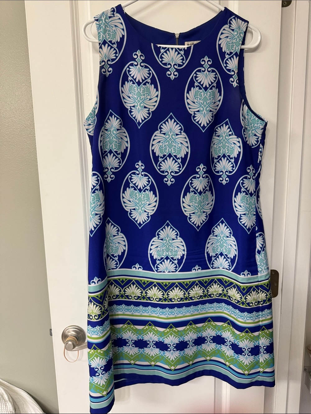 madison leigh Blue Floral-Print Midi Dress
